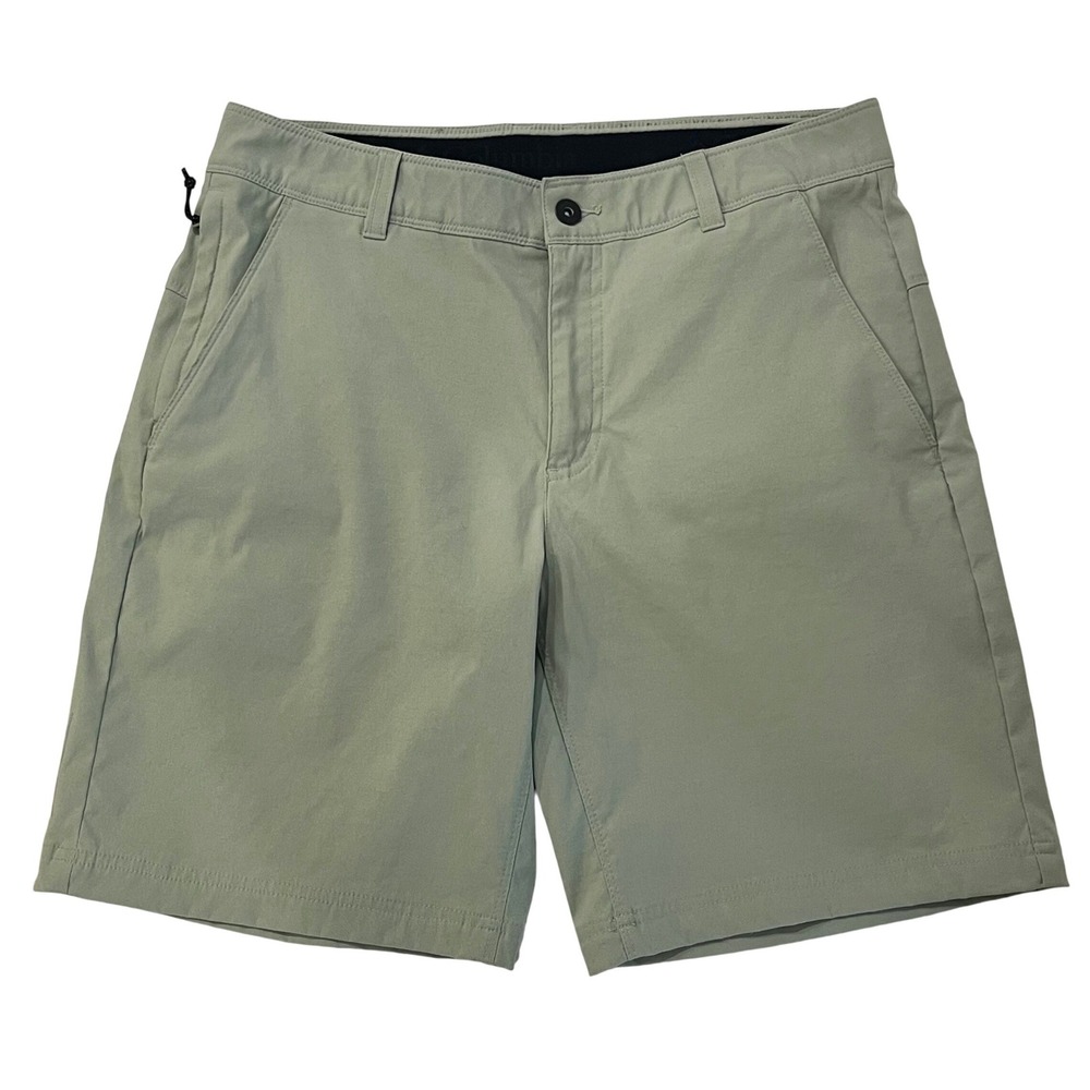 Columbia Mens Mesa 9" Chino Shorts 32 Green Stretch Nylon UPF 50 Stain Resistant